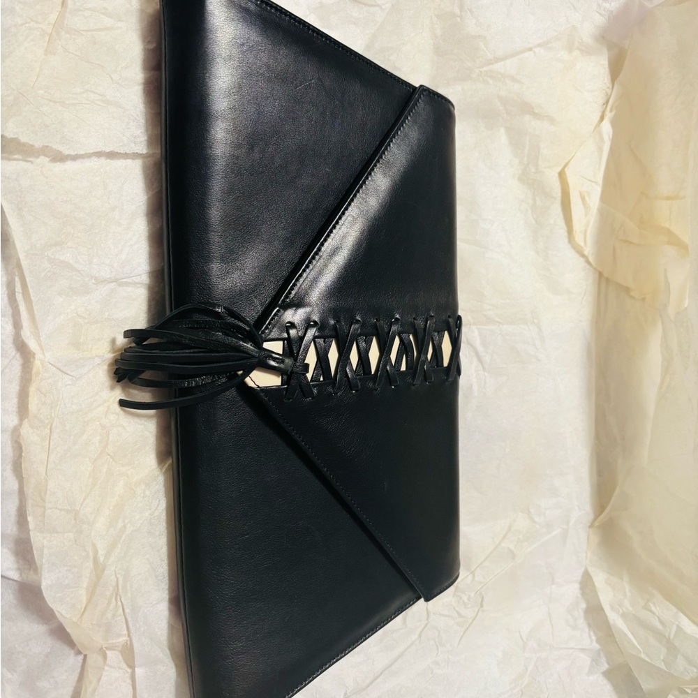 Elegant Black Leather Clutch